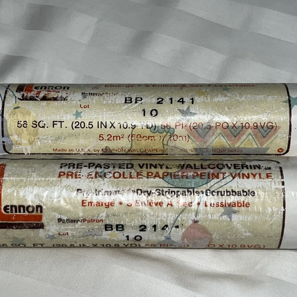 2-Vintage Lennon Circus Theme Wallpaper Rolls 56 Sq Ft Each 112 Total Nursery